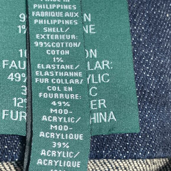 Vintage Ralph Lauren Denim Jacket Removable Faux Fur Collar Boho Western Small - Picture 9 of 14